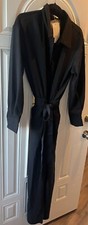 Women's Jumpsuit Black Size M with Pockets - A0146