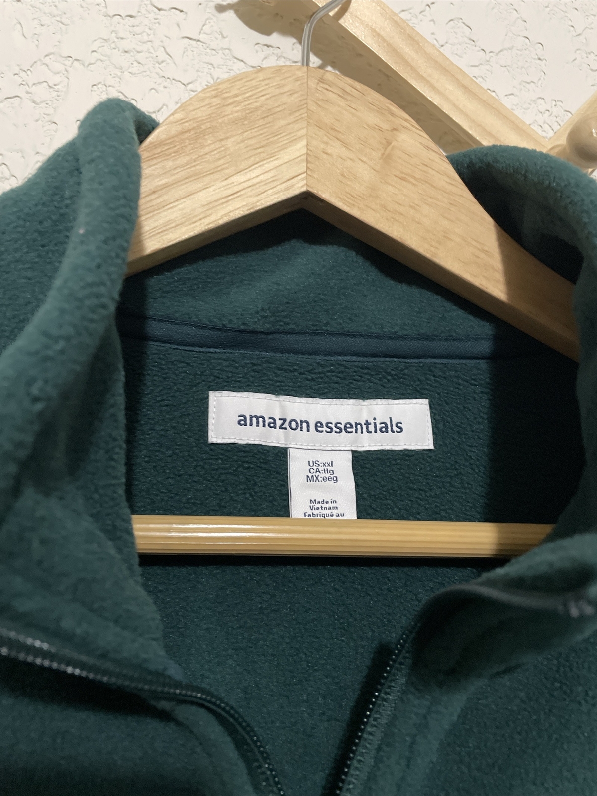 Amazon Essentials Quarter Zip Fleece Jacket Size Xxl Moss Green Euc eBay
