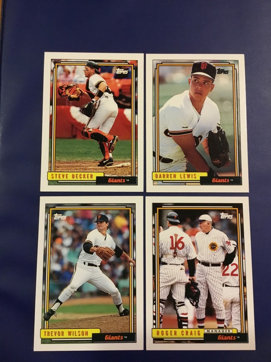 1992 Topps #109 #204 #593 #743 DECKER, LEWIS, WILSON, ROGER
