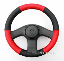 Lenkradbezug ROT-SCHWARZ Echtes Leder Lenkradhülle, Lenkradschoner Ø 39 - 41