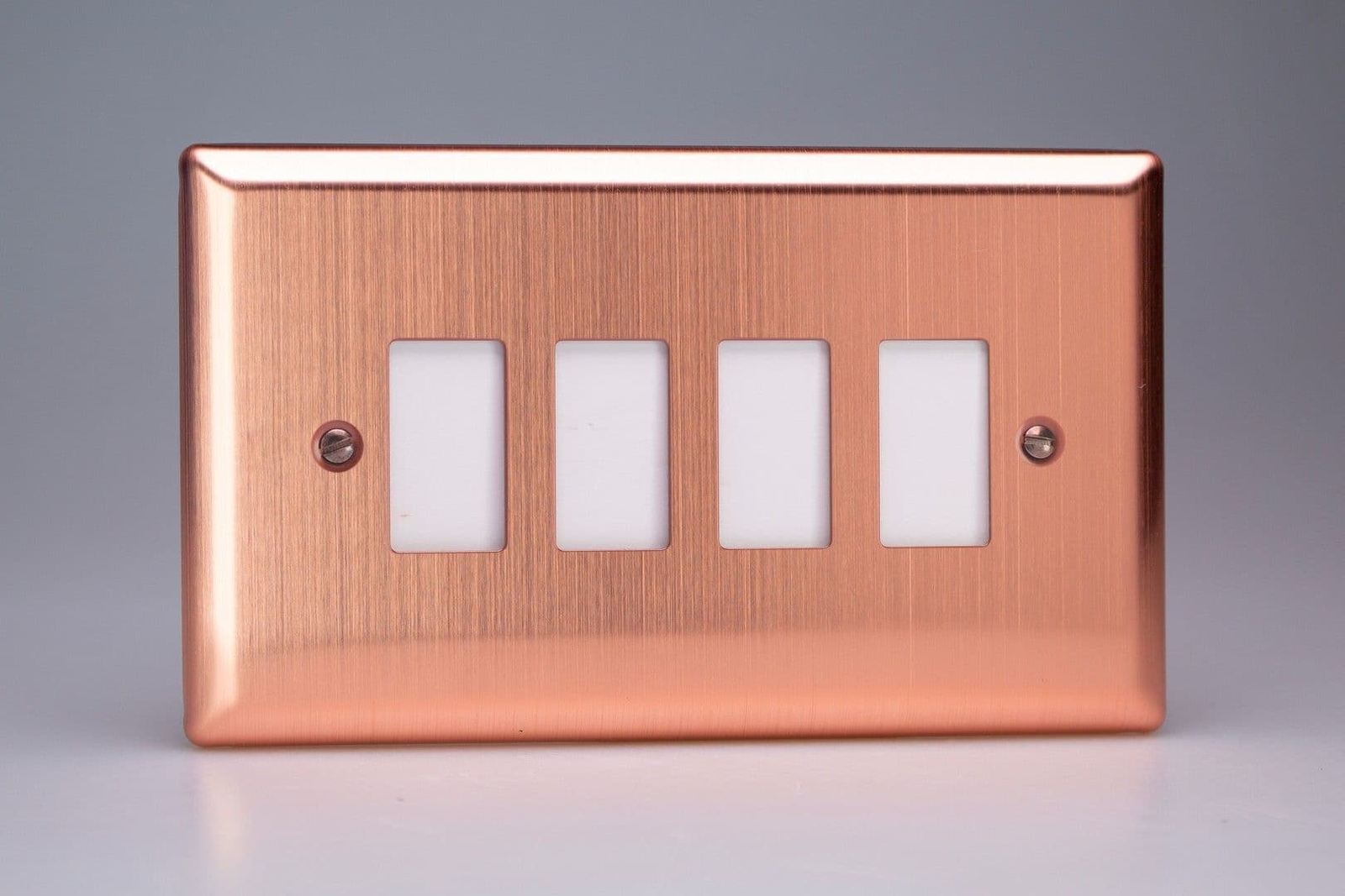 Varilight XYPGY4.BC Urban Brushed Copper 4 Gang PowerGrid Plate (Twin Plate)