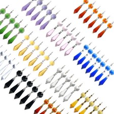 10 CHANDELIER GLASS CRYSTALS SUN CATCHER LEAF DROPS PRISMS GARDEN DROPLET #40