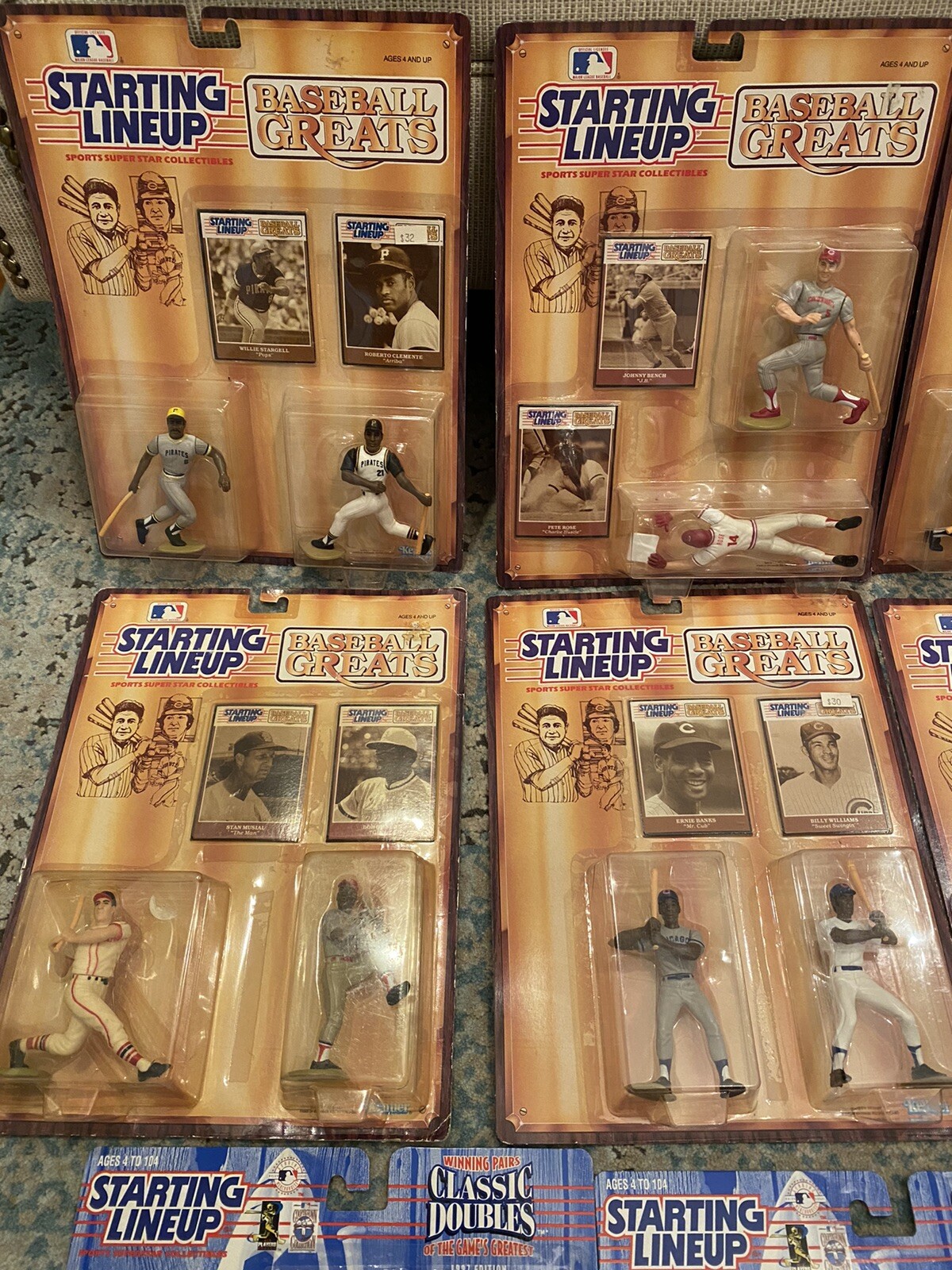 Starting Lineups Baseball Greats, Classic Doubles Lot 15 Total FREE