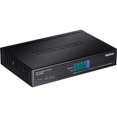 TRENDnet 5-Port Gigabit EdgeSmart PoE+ Switch, 4 x Gigabit PoE+ Ports, 1x Gigabi