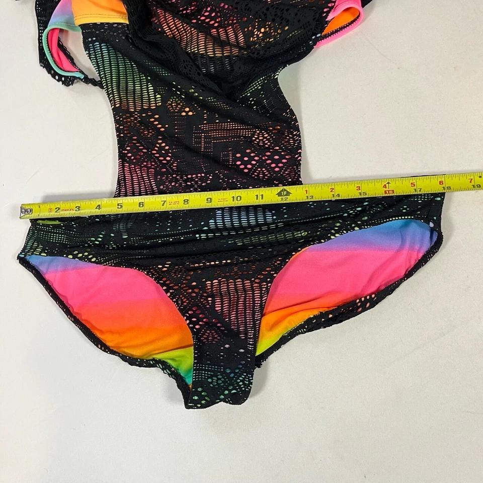 Op Ocean Pacific Girls Eyelet Lace Rainbow Racerback One Piece Swimsuit XL - Image 4 of 4