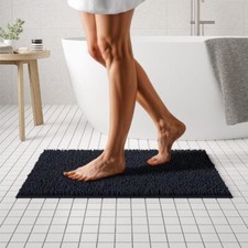 Extra Soft Absorbent Non Slip Chenille Bath Mat Rug Set for Bathroom Kitchen