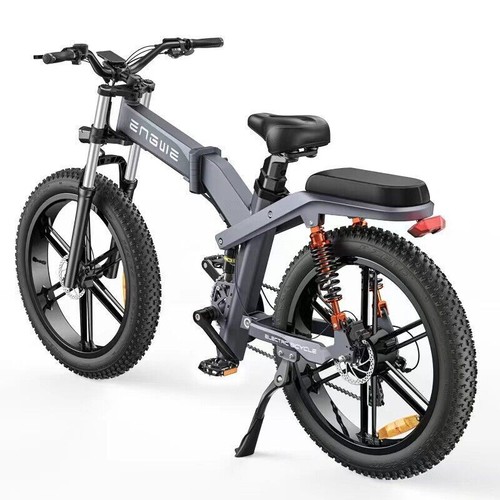 ENGWE X26 E Bike Bicicleta Eléctrica Plegable con Neumáticos 26"Fat 26AH Batería Dual Gris - Imagen 21 de 22
