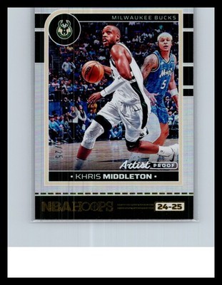 2024-25 Panini NBA Hoops #22 Khris Middleton Artist Proof Silver #/25