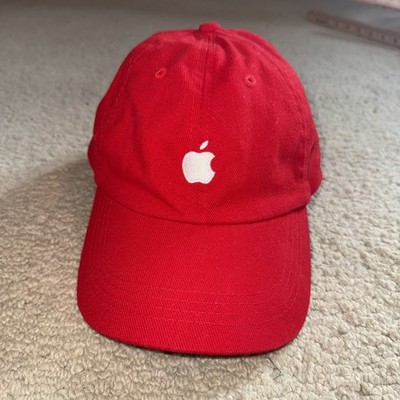 Vintage Apple Computer Logo Red Baseball Cap/Hat - OSFA