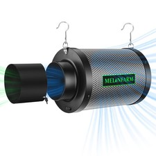 MELONFARM 4 Inch Air Carbon Filter Smelliness Control with 4"x11"Fifer, BLACK 