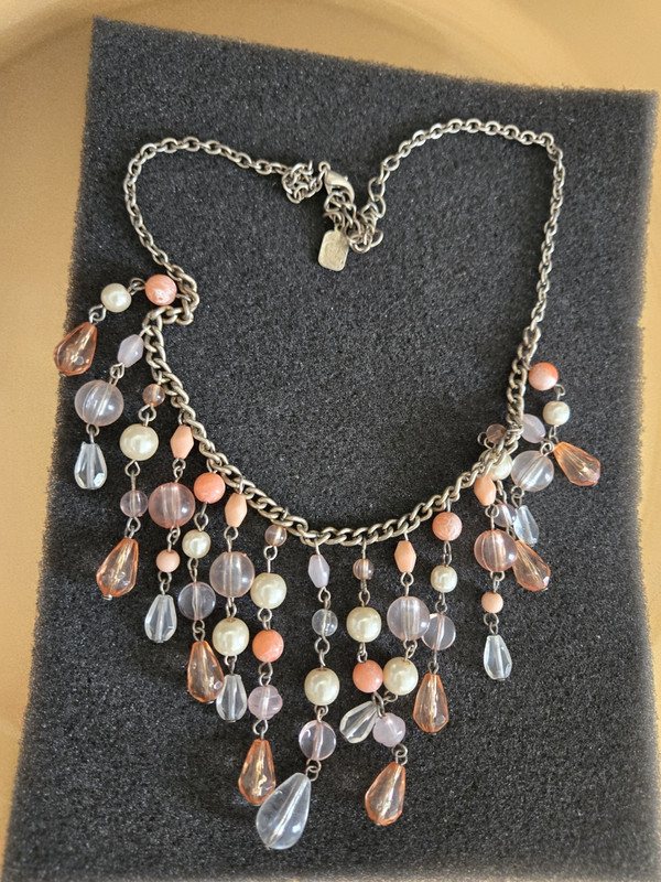 Vintage You and I Necklace - Beaded Waterfall Necklace