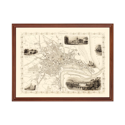 Old Map of Aberdeen 1851 - Vintage Scotland Art Wall Decor P