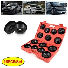 16Pcs Cap Type Oil Filter Wrench Set Car Automotive Removal Socket Tool Kit 3/8"