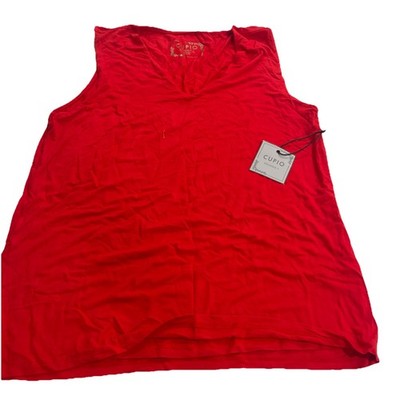 Cupio Polished T  V Neck Tank Top Red XL