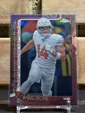 2025 Topps Chrome Football Michael Wilson Football Leather Refractor Cardinals
