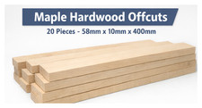 Maple Hardwood Offcuts Wood &ndash; 20pcs &ndash; 58mm x 10mm x 400mm &ndash; DIY Craft & Turning
