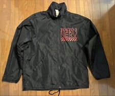 COSPA Evangelion NERV Nylon Coach Jacket L Red Print Hooded Vintage 00s