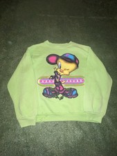 VTG 90s Warner Bros Looney Tunes Tweety Bird Youth Hip Hop Crewneck Sweatshirt