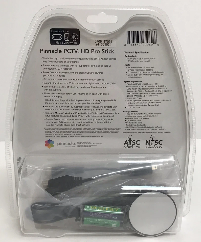 Pinnacle PCTV HD Pro Stick Stream TV on your PC NEW Sealed - Image 2 of 3