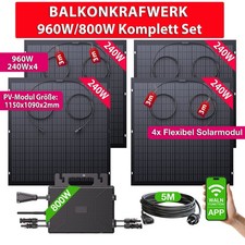 960W/800W Balkonkraftwerk Komplettpaket Komplettset PV Modul mit …
