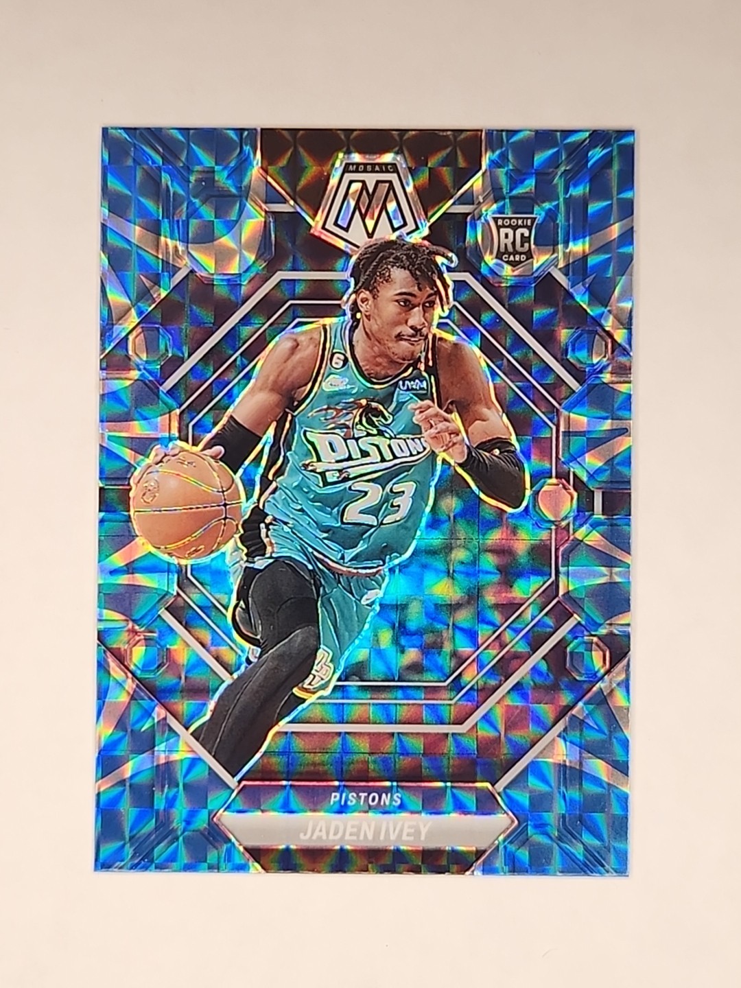 2022-23 Panini Mosaic ☆ Jaden Ivey #216 ☆ (RC) Reactive Blue Mosaic Prizm