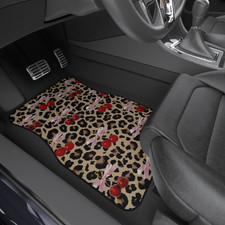 Leopard Mini Cherry Bows Car Mats Y2k Car Decor Teen Gift Idea Girly Car Gift Leopard Mini Cherry Bows Car Mats Y2k Car Decor Teen Gift Idea Girly Car Gift