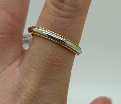 Tiffany & Co. Together Milgrain Band Platinum/ 18K gold- size 10.5
