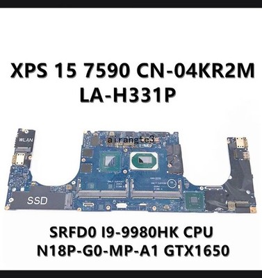 FOR DELL XPS 15 7590 Laptop Motherboard LA-H331P With SRFD0 I9-9980HK CPU 100%