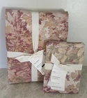 Pottery Barn Greenwod FULL QUEEN duvet cover EURO sham ROSEWOOD floral