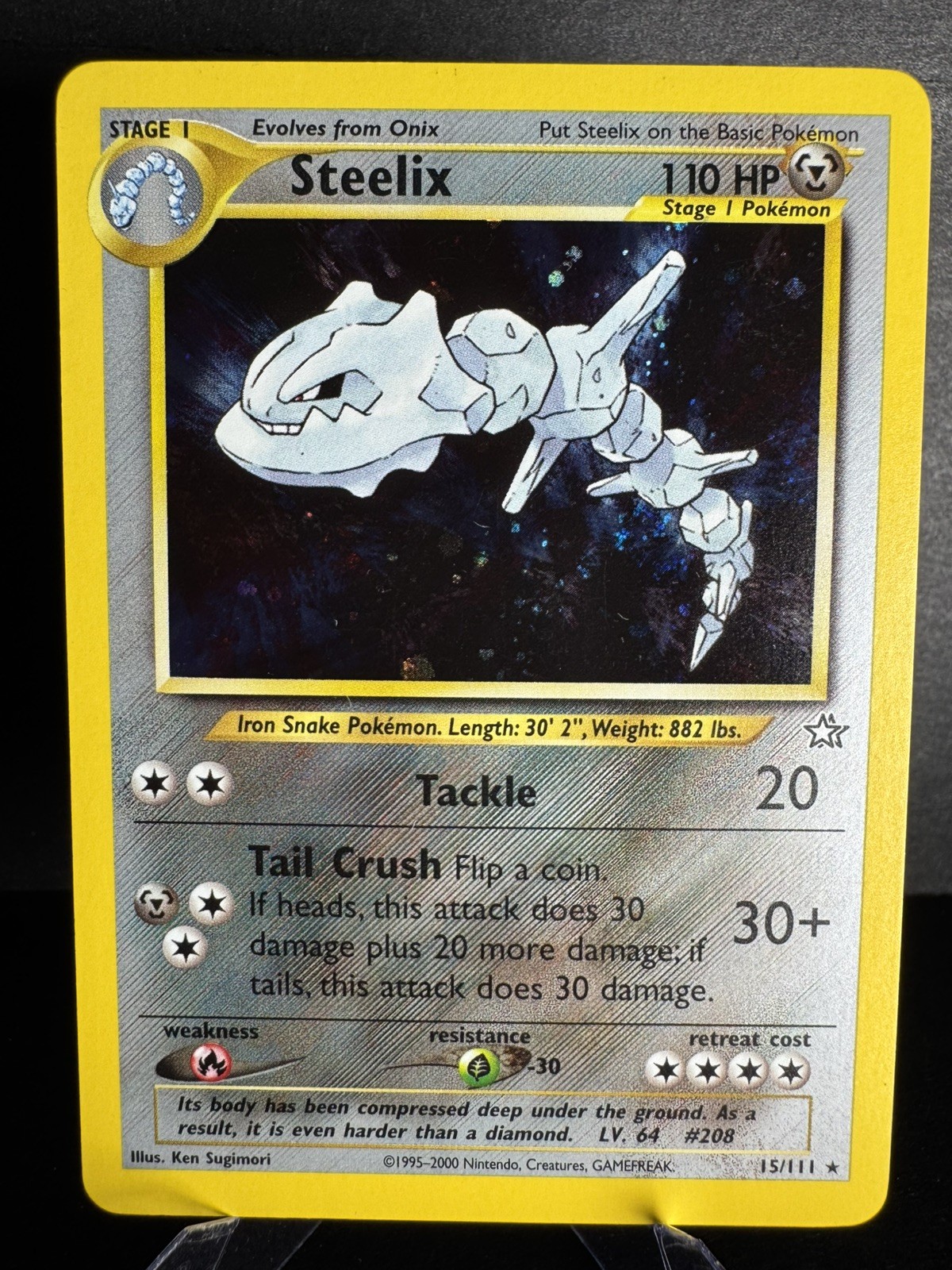 Steelix Pokemon Neo Genesis 15/111 Unlimited Edition Holo Rare Vintage NM