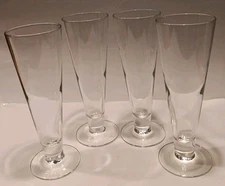 Stemmed Footed Pilsner Beer Glasses Clear Barware set of 4