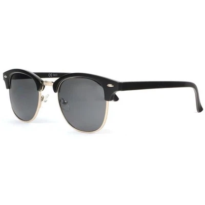 Lunettes de soleil retro noir mat argent Clubya-Taille unique - Photo 1/2