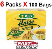 Isis Egyptian Anise Herbal Organic All Natural ايزيس ينسون ( 6 Packs X 100 Bags)