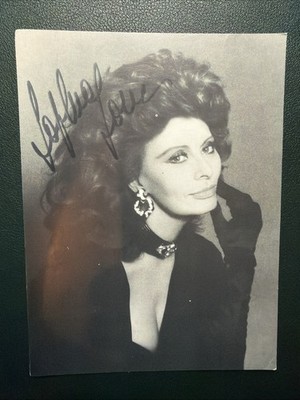 Sophia Loren Original Unterschrift Autogramm signiert Foto Karte 1990