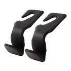 Headrest Hooks for Car, Back Seat Organizer Black Leather Hanger Holder Hook, fo