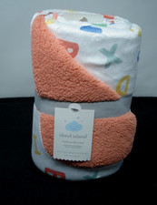 Cloud Island Infant Alphabet Velboa 30" x 40" Blanket NEW