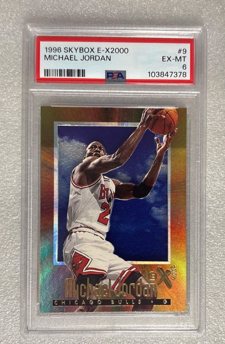 1996 Skybox E-X2000 - Michael Jordan #9  Chicago Bulls Basketball PSA 6 EX—MT view 3