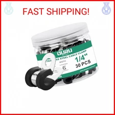 30pcs 1/4 Inch Stainless Steel Cable Clamps,Rubber Coated Cushioned Insulated Ca