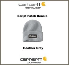 Original ! CARHARTT unisex Herren Damen Mütze Beanie AH7007 grau Script Patch