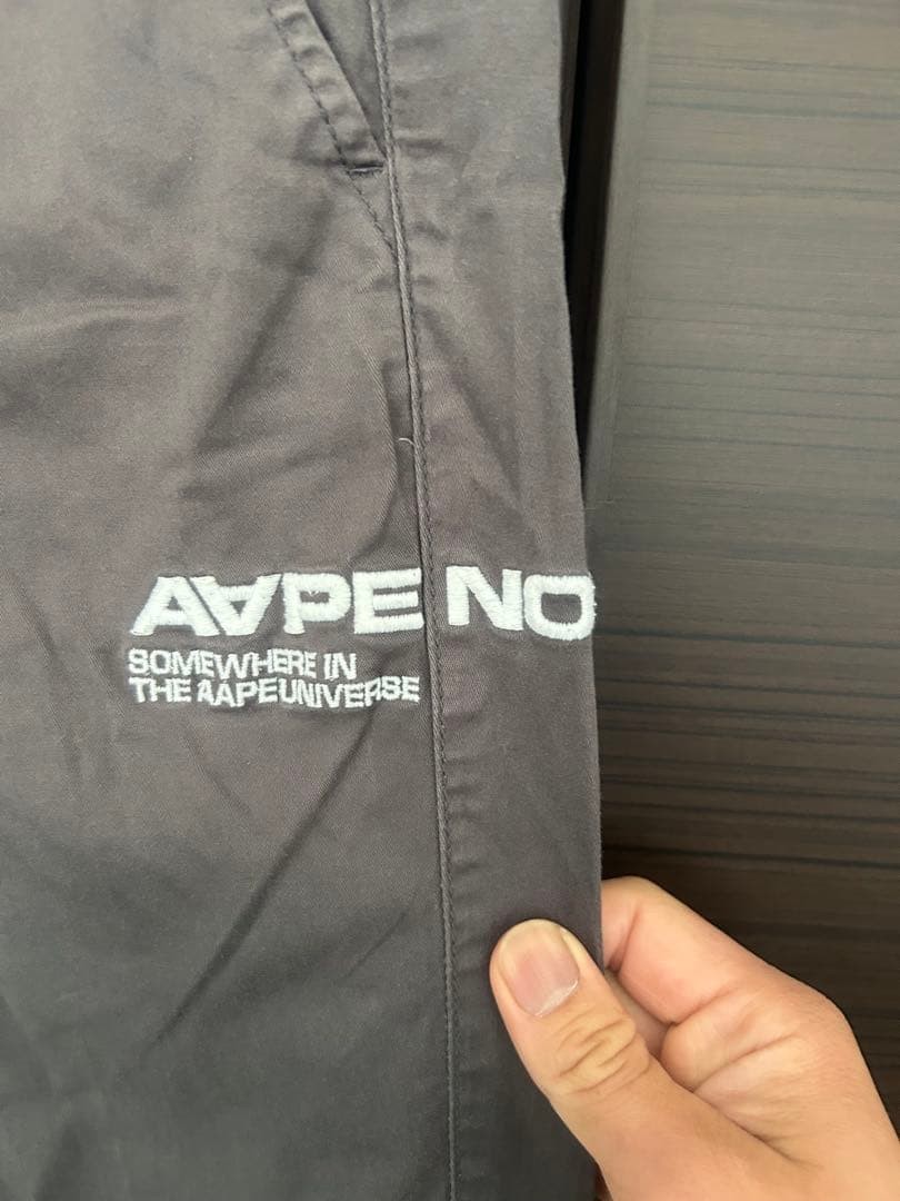 Aape A BATHING APE Cotton Jogger Pants Gray Elastic Waistband M BA0226175 thumbnail 4