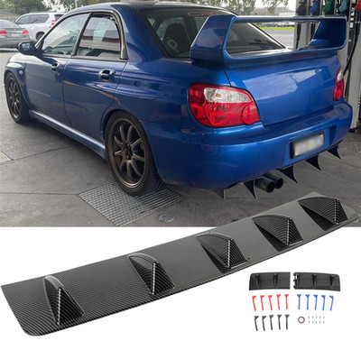 For Subaru Legacy Impreza Rear Diffuser Bumper Spoiler Splitter 5-Fins Carbon
