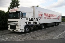LKW Foto DAF XF Kühlsattelauflieger Deutschland weiß WEMHOFF Int. Spediti #d8xa