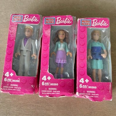 3pc Mega Bloks Collectible Mini Figure Doll 2.25  Latina and Ken 80260
