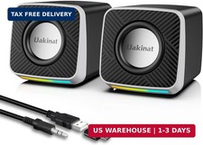 Uakinat PC Speakers 2"-6W Carbon Fiber Computer Speaker for Desktop or Laptop PC
