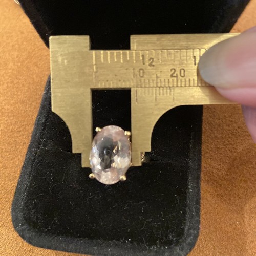 14 KT Rose Gold Filagree Morganite Ring, Size 6-1/2, 3.834 Grams - Picture 11 of 12