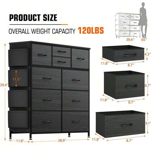 GIKPAL 10 Drawers Dresser For Bedroom, Chest Of Drawers -Lightning Deals - Picture 53 of 72