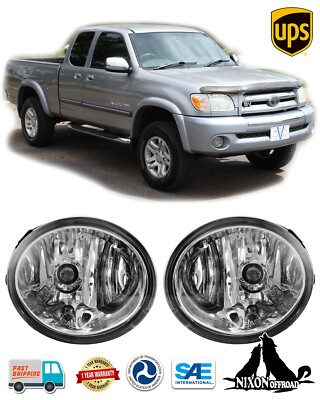 Pair Fog Lights For 2000 2001 2002 2003 2004 2005 2006 Toyota Tundra w/Wiring