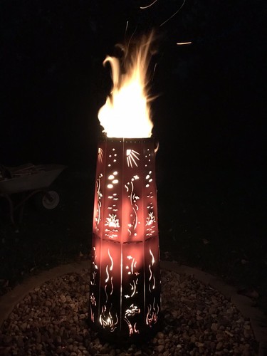 Hochwertige Edelstahl-Feuertonne, Feuersäule, Feuerkorb 1m hoch - Bild 5 von 6