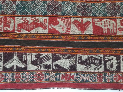 Vintage Handmade Peruvian Andean Mountain Pictorial Manta Textile - Picture 6 of 18