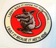 Rat sticker decal hot rod rat rod vintage look car truck  kustom kulture 104